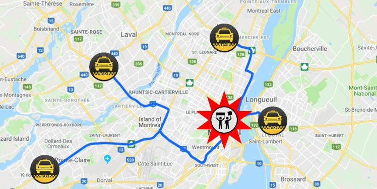 Montreal Map Taxi